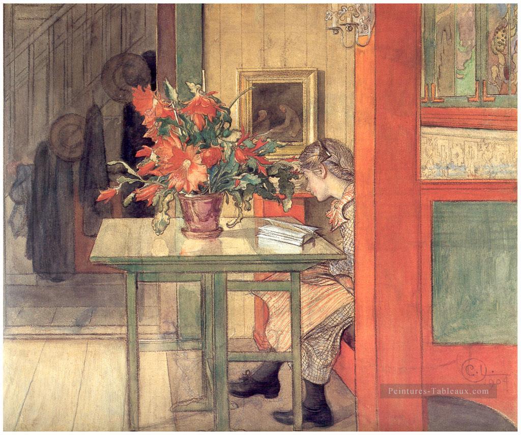 Lisbeth lecture 1904 Carl Larsson Peintures à l'huile